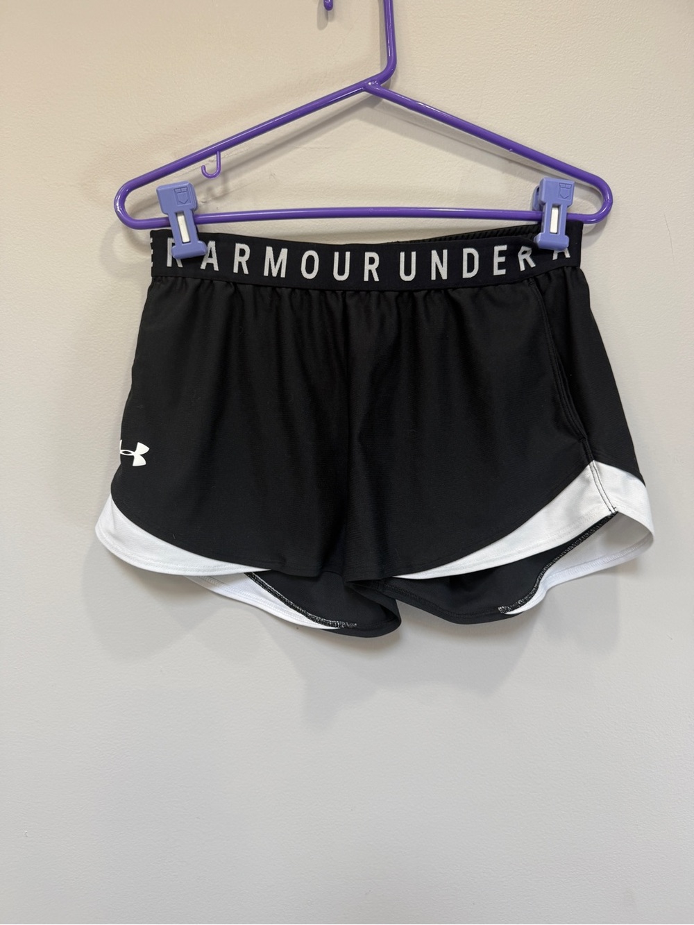 Under Armour Black Athletic Shorts with White Accents